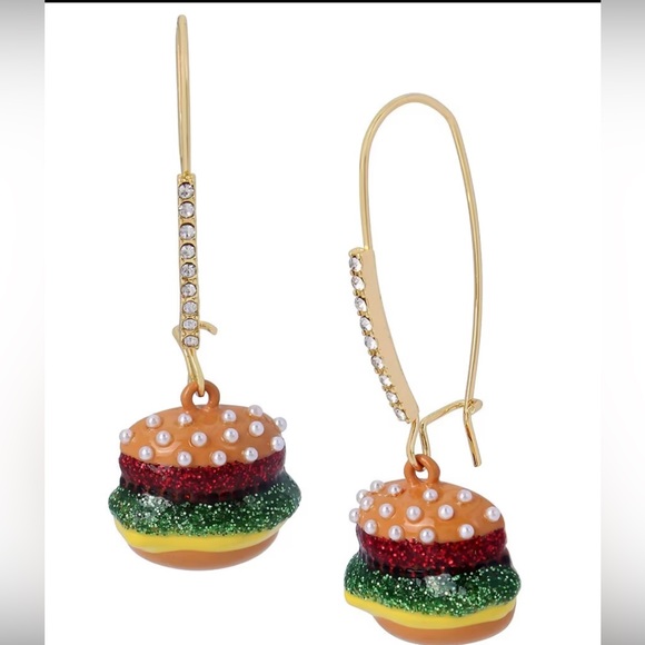 Betsey Johnson Jewelry - Betsey Johnson Hamburger Dangle Earrings